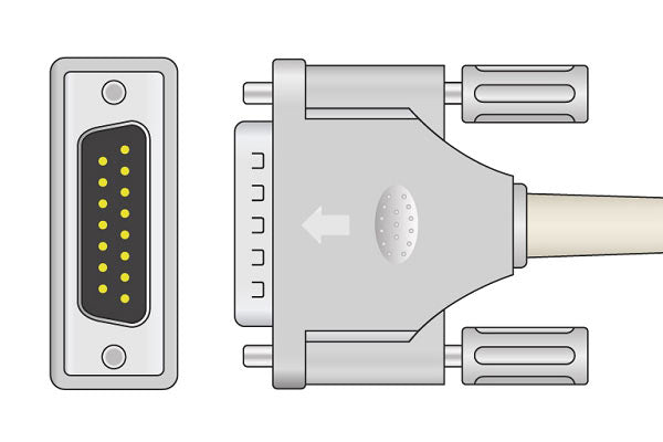 Cables & Sensors Mortara > Burdick Compatible Direct-Connect EKG Cable - 60-00283-01