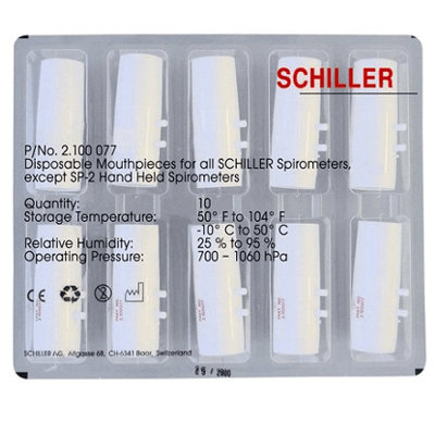 Schiller Disposable Plastic Mouthpieces for SP-150/SP-250 (Set of 10)