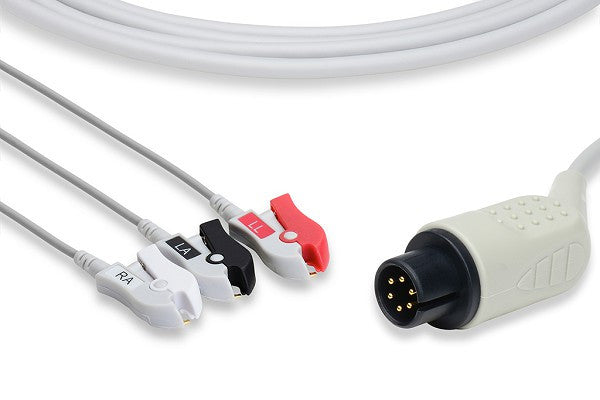 Cables & Sensors AAMI Compatible Direct-Connect ECG Cable - 3 Leads Pinch/Grabber