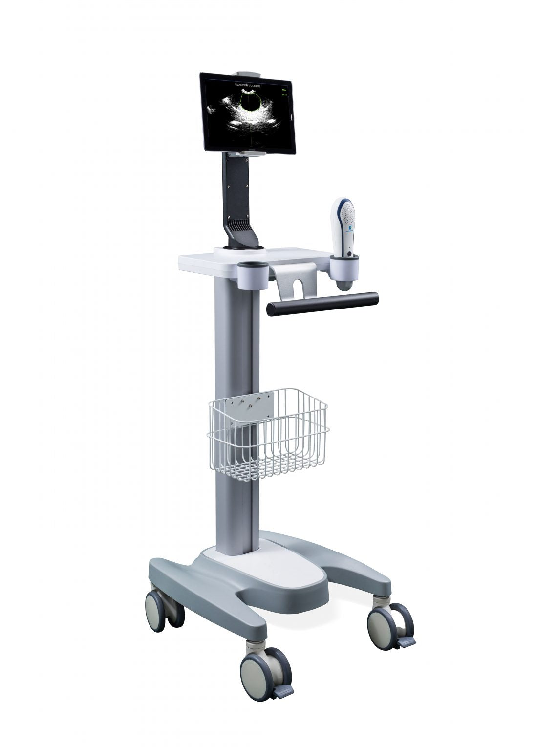 MDPro Mobile Stand for M4 Bladder Scanner: Includes Probe Holders, Workshelf, and Tablet Holder