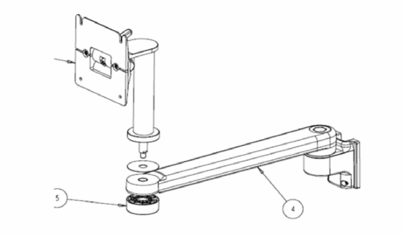 Mindray M-Series 16" Arm with 6" Riser for N19/N22 Anesthesia System