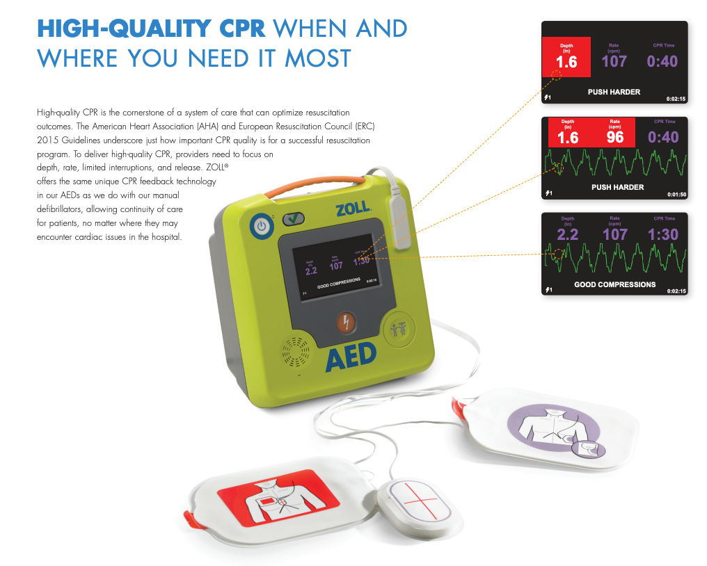 BLS, W/O CARRY CASE, ZOLL AED 3, PLUSRX, ENGLISH, AHA, CPR STAT-PADZ