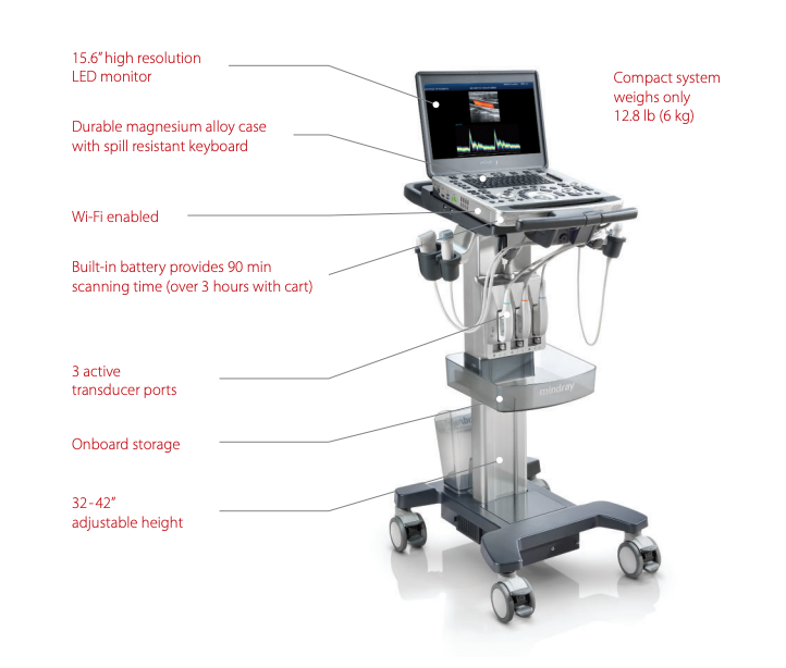 Mindray M8 Elite - Portable Diagnostic Ultrasound System: Premium Capability, Easy Mobility