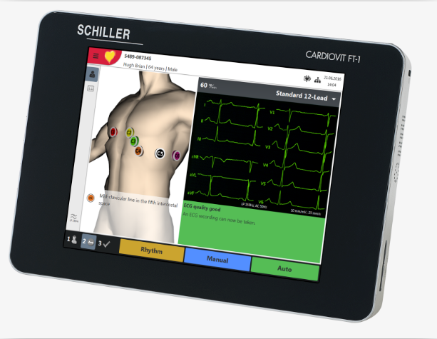 Schiller Cardiovit FT-1 with Connectivity Kit (0A.106000CTKIT1). Includes: (0A.106000 + Connectivity capability through DICOM / HL7 / PDQ)