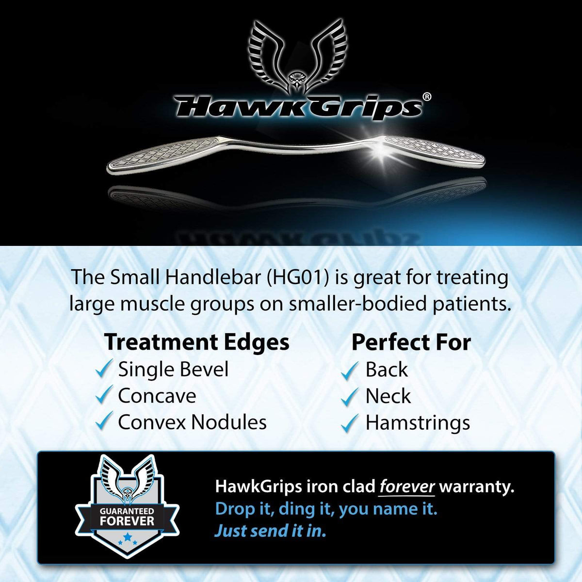 HawkGrips HG1 Small Handlebar | Effective IASTM Tool for Precise Treatments