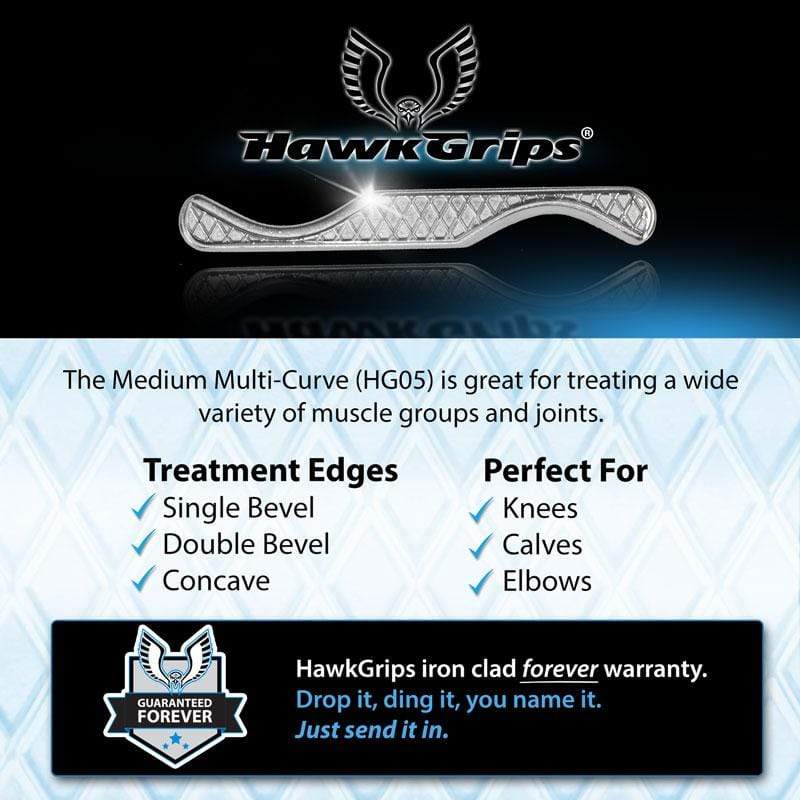 Hawkgrips HG5 Medium Multi-Curve IASTM Tool | Soft Tissue Therapy Instrument