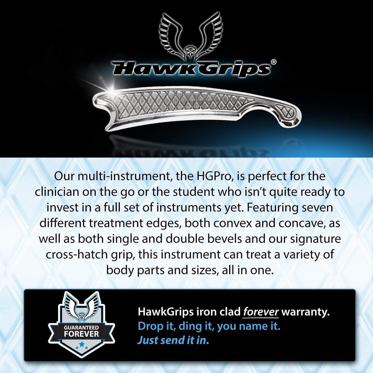 HawkGrips HGPro Multi-Instrument - Versatile IASTM Tool for Soft-Tissue Therapy