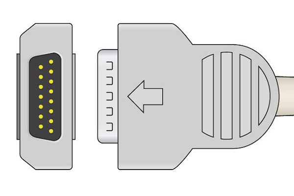 GE Healthcare Compatible Direct-Connect EKG Cable - 2104727-001, 2029893, 10 Leads Banana, K10-MQ-B0