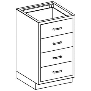 Base Cabinet 24 1/8W x 35 3/4"H x 22"D 1/4-1/2 Drawers