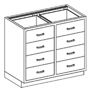 Base Cabinet 35W x 35 3/4"H x 22"D  1/4-1/2 Drawers